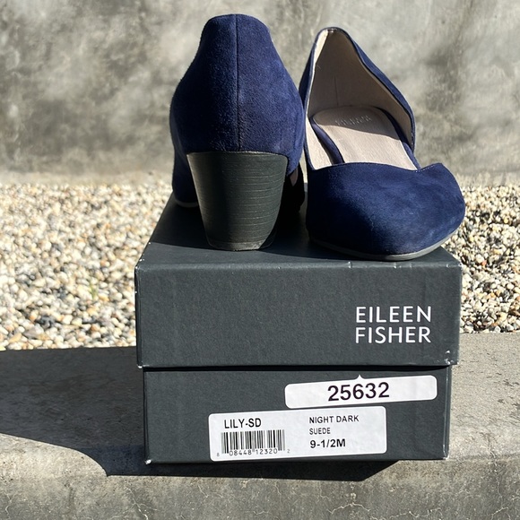 Beautiful Eileen Fisher Blue Suede Shoes size 9.5 - Picture 9 of 11